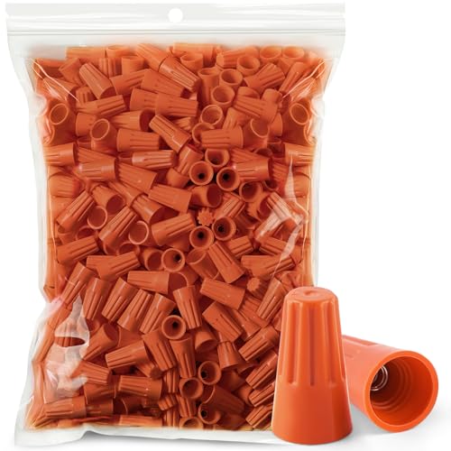 600 Pcs Orange Wire Connectors Nuts, Electrical Wire Caps Insulated - color: Orange-600PCS