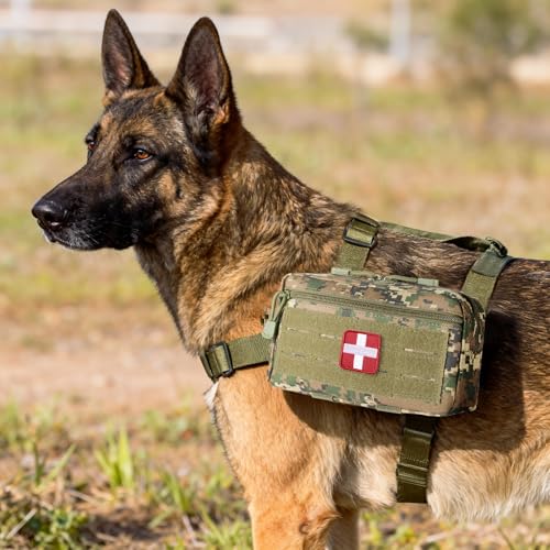 FRTKK Tactical Molle Admin Pouch Utility Laser Cut EDC Tool Pouch Bag Horizontal Modular Pouches Include US Flag Patch and Keychain - color: Digital