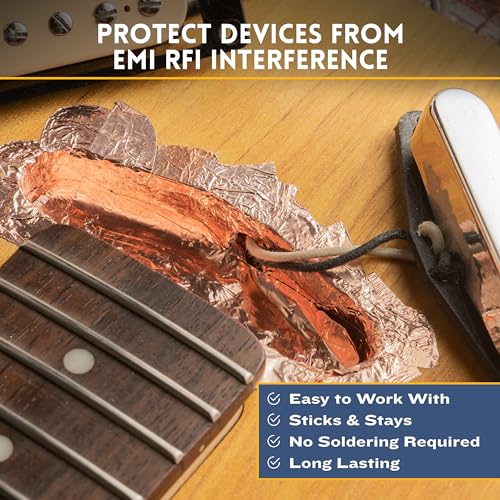 Kraftex Copper Tape [1 Inch x 66ft] – Conductive Copper Foil Tape with Adhesive for Stained Glass, Slug Barrier, Guitar Shielding & Faraday Cage - size: 1" × 66 ft