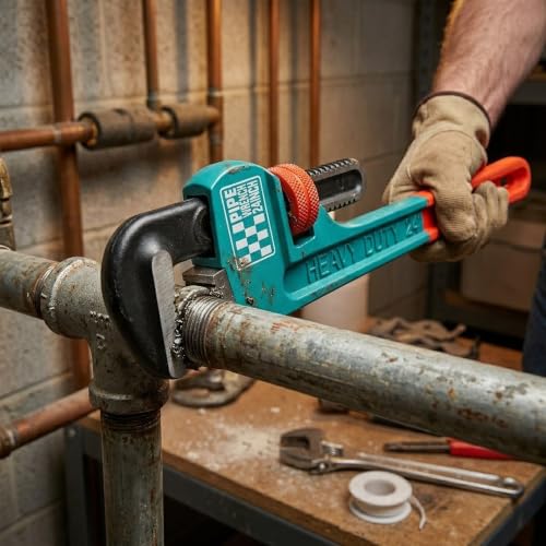 Heavy Duty Pipe Wrench, 24" Adjustable Straight Plumbing Wrench, High Drop-Forged jaws, Professional Pipeline Tool for Water Pipe Fittings, Mechanical assembly, Workshop Operations - size: 24inch