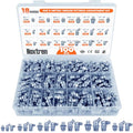 100PCS Grease Fittings Assortment, 18 Essential Sizes SAE & Metric Zerk Grease Fittings Kit– Includes UNF NPT 1/4" 1/8" M6 M8 M10, Straight 45 90 Degree for Grease Guns - size: 100