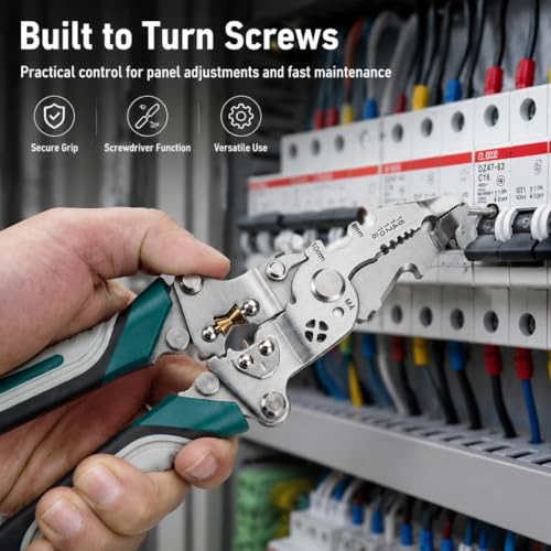 Multifunctional Foldable Automatic Wire Stripper and Cutter, Portable Crimping Tool for and Stripping tools & home improvement - color: Green