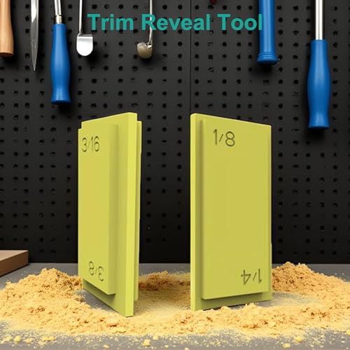 4-in-1 Trim Reveal Tool - 1/8", 3/16", 1/4", 3/8" Carpentry Tools for Marking Gauge Door Carpentry & Woodworking Accessories for Accurate Jamb Marking(Yellow) - size: 4in1 yellow