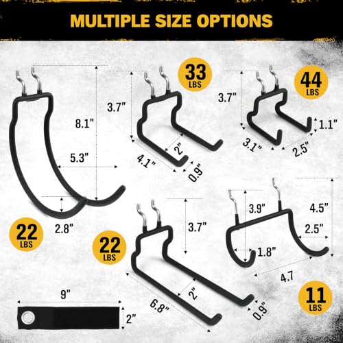 ELEAD 12-Piece Pegboard Hooks with Extension Straps, Heavy Duty Organizer Pegboard Accessories Fit for 1/4" Pegboard, Peg Board Tool Utility Hangers for Power Tool, Drill, Bag, Cord - style: 12-Piece