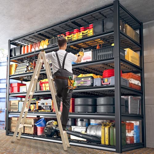 REIBII 60" W Heavy Duty Garage Shelving,6 Tier Metal Shelving Units - size: 6-Tier, 60"W x23"D x84"H