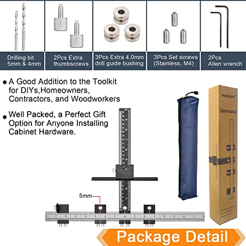 Cabinet Pull Template, All Metal | Upgrade Cabinet Door/Drawer Hardware Template, for Handle/Knob/Pull Installation, Adjustable Cabinet Hardware Jig