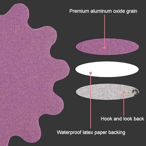 MAXMAN 2"Sanding Discs, 800 Grit Flex Edge Sandpaper, for Drill/Bowl Sander | 50Pcs Wet/Dry Sand Paper, Hook and Loop Sanding Discs, Wavy Sand Paper, for Drill Sanding Attachments, Edge Sanding Tools - style: 800 Grit
