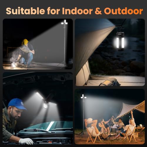 CAVN Rechargeable Camping Light with Tripod Stand - color: Black