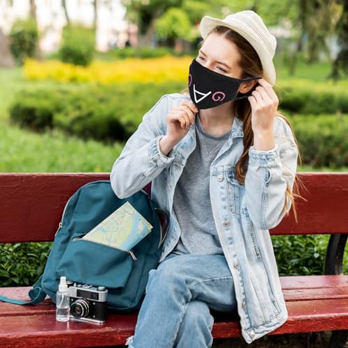 Cute Cat Face Mask, Kawaii Cotton Mouth Masks Reusable Washable Face Mask Anti-Dust Anime Masks for Women Men - color: Black 5pcs
