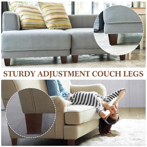 Hoteam 8 Pcs 4 Inch Square Wood Furniture Legs Couch Sofa Feet, Brown - size: 4 Inch