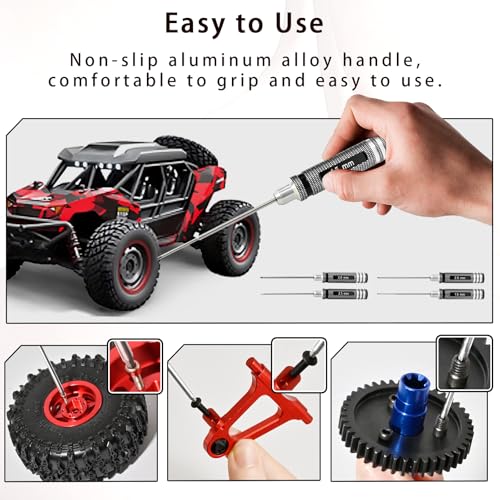 Hex Driver Set 1.5/2.0/2.5/3.0mm, RC Screwdriver Kit - color: Black-2