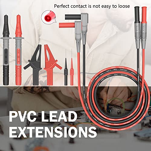 HANDSKIT Double-Insulated Multimeter Leads Set, 30A Multimeter Test Leads