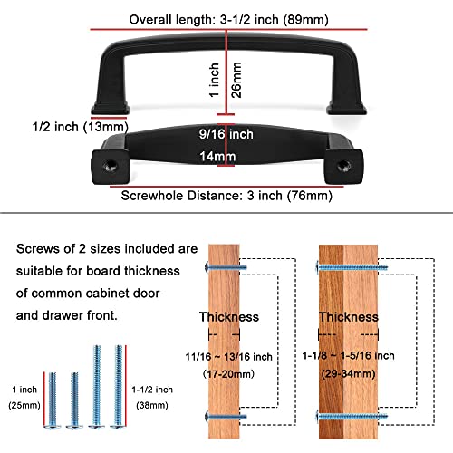 KOOFIZO 30 Pack 3 in Oil Rubbed Bronze Cabinet Pulls, Drawer Handles 1817 - color: Oil Rubbed Bronze, size: 3" CC - 30Pcs