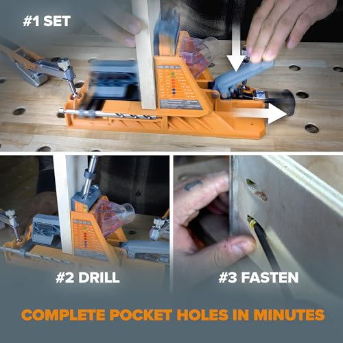 BORA Automatic Pocket Hole Jig Kit with 350 pc Screw Set - size: Auto Jig w/ 350pc Screw Set