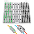 XHF 60 Pcs Black, White & Green Conductor Compact Connectors Lever Nuts, Electrical Wire Terminals for Circuit Inline Splices 28-12 AWG (SPL-1) - color: Black&White&Green