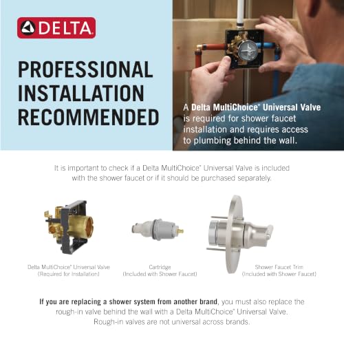 Delta Foundations 13 Series Single-Function Valve Trim Kit, Chrome Handle Set for Shower Faucet System, Chrome BT13010 (Valve Not Included) - color: Chrome