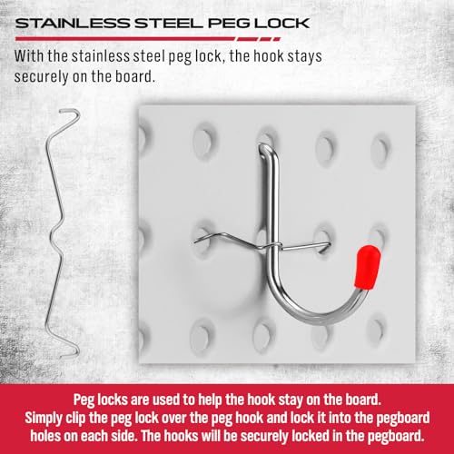 Ultimate 121-Piece Pegboard Hooks Set, Pegboard Accessories with Metal Hooks, Durable Peg Board Organizer Accessories, Pegboard Bins, Peg Board Tool Utility Hooks - color: 121 pcs - Red