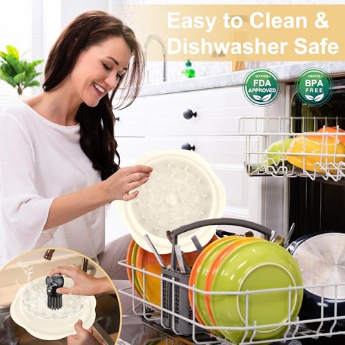 Chicken Shredder Tool Twist Large Meat Shredder with Brush&Fork, Beige - color: White