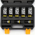 12-Point 1/2" Drive Axle Nut Socket Set, 8-Piece Metric Wheel Axle Nut Wrench Large Jumbo 30mm 32mm 34mm 35mm 36mm, Hex Bit Socket 14mm 17mm 19mm, Car Spindle Joint High Torque Truck Bearing Locknut - style: Metric 12-Point