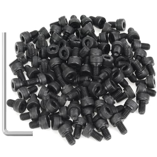105 Pieces M4 x 6mm Socket Head Cap Screws, Thread Pitch 0.7mm, Sutemribor M4 Black Screws, 12.9 Grade Alloy Steel, Black Oxide Finish, Fully Threaded - size: M4 x 6mm, style: Socket Head
