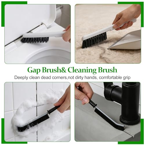 19Pcs Crevice Cleaning Brush Set,Hard Bristle Gap Scrub Tools