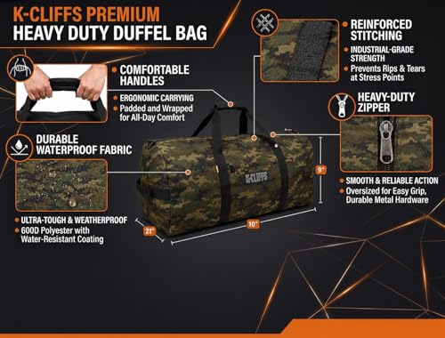Heavy Duty Cargo Duffel Large Sport Gear Drum Set Equipment Hardware Travel Bag Rooftop Rack Bag - color: Camouflage, size: 36" x 17" x 17"