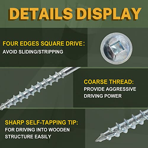 LIONMAX Pocket Hole Screws 1-1/4 Inch, 1000 PCS, Interior #8 Pocket Screws