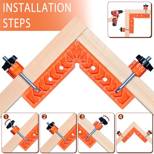 Corner Clamps 4 Pack 6x6in 90 Degree Plastic Right Angle Squares