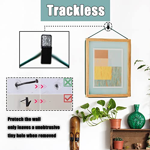 50 PCS Picture Hanging Nails Hooks, Push Pins Thumbtacks for Wall, Wall Hooks Picture Hangers, Renter Freindly Decor Small Nails for Hanging Pictures Tapestry Frame Art - style: V Shape Hooks Black