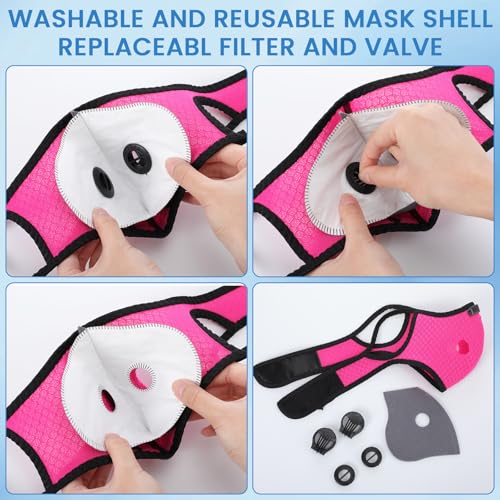 Threlaco 6 Pcs Dust Mask Reusable Respirator Mask - color: Black, Dark Blue, Sky Blue, Dark Gray, Rose Red,white