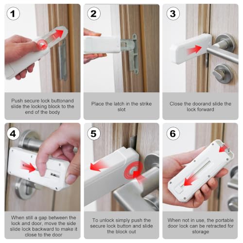 Portable Door Lock for Travel Security Blocklock Hotel Door Locks Extension