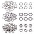 Swpeet 90Pcs SAE 304 Stainless Steel 5/16-18" Hex Nuts and #5/16 Flat Washers with #5/16 Split Lock Washers Assortment Kit, Coarse Thread Hexagon Nut for Home Automotive Shop Use - size: #5/16-18 Hex Nuts & Washers