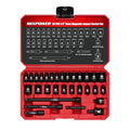 MIXPOWER 30 PCS 1/4" Drive Shallow Magnetic Impact Socket Set,Metric/SAE, 6-Point, CR-MO, Magnetic Socket with Impact Socket Adapter, Universal Joint,Extension & Drill Bit Adapter