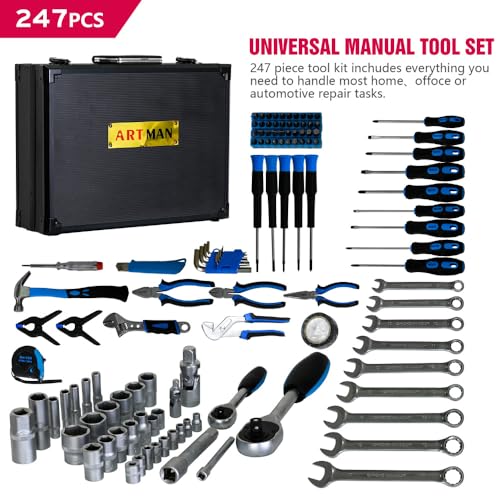 Combined Maintenance Tool Suitcase-247 pieces of Basic Home Maintenance Tool Set, General Machinery Tool Set
