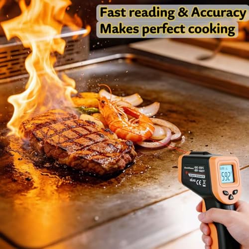 Infrared Thermometer Temperature Gun for Cooking -58℉~1022℉ - color: Black