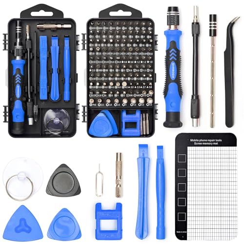 SHARDEN 122 in 1 Precision Screwdriver Set With CR-V Steel Bits(Blue) - color: Blue