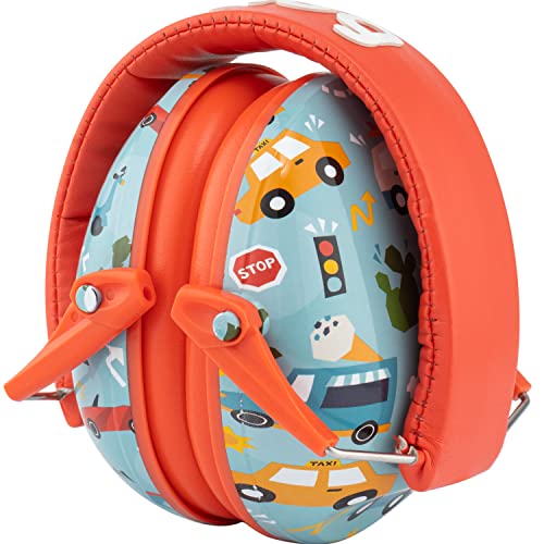 Snug Kids Earmuffs – Noise Reduction for Toddlers & Children – Adjustable, Lightweight, Foldable, Soft & Comfortable - color: Cars