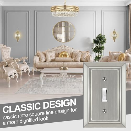 Metal Wall Plate for Light Switch, Applicable to Single Toggle, 6 Pack - size: Single Toggle