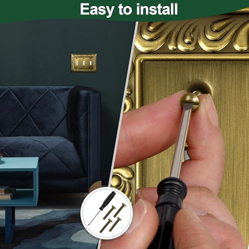 Antique Brass Decorative Triple Toggle Light Switch Cover-2 Pack - size: 3 Gang Triple Toggle