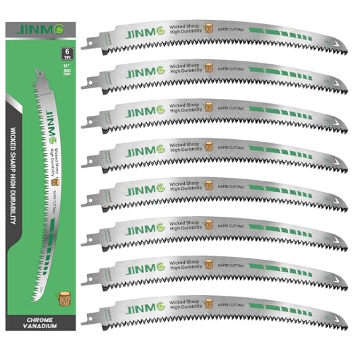 8-Pack 12 Inch 6TPI Arc Curved Reciprocating Saw Blades for Pruning - size: 8 Pack