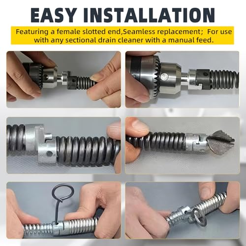 Drain Cleaning Cable, 65.6 Ft x 5/8" Auger Drain Snake