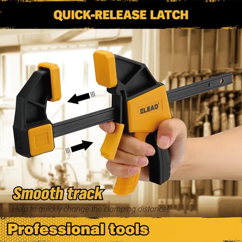 8-Piece Clamps for Woodworking - 4 Pcs 6 inch Bar Clamps, 4 Pcs Heavy Duty Metal Spring Clamps, Bar Clamps with 150 LBS Load Limit, Quick Release Triggers - style: 8-Piece 150lbs