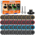 60 Pcs Quick Change Surface Prep Discs, 2 Inch 4-Grit (Coarse to Extra Fine) Aluminium Oxide Nylon Roll Lock Sanding Discs, with 1/4" Round & Hex Shank, for Die Grinder, Grinding, Polishing - color: Mix 60 PCS
