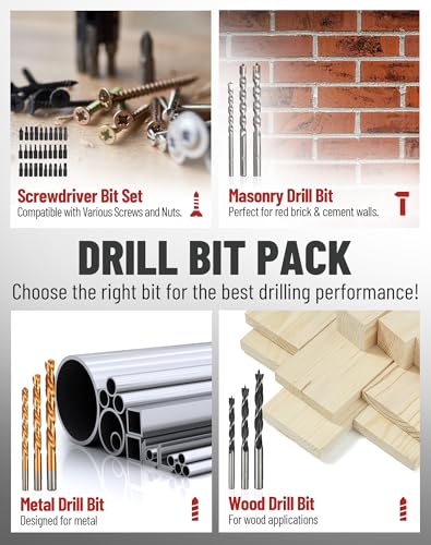 DCK 20V Brushless Hammer Drill, 531 in.lbs, 36000 BPM, 1/2" Keyless All-Metal Chuck, 4.0Ah Battery, 22+1+1 Clutch, Impact Drill Kit for Drilling Brick Wall, Metal, Wood, KDJZ05-13