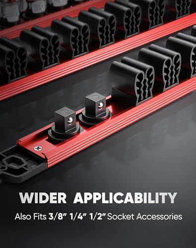 ALOANES Magnetic Screwdriver Organizer 36-Slot Red 3PC for Toolbox - color: Red