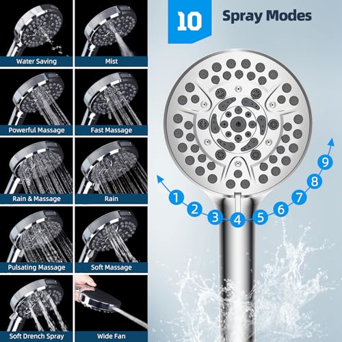 Hibbent All Metal cUPC Certified High Pressure Rainfall 10'' Shower Head - color: Chrome, style: Square 10''