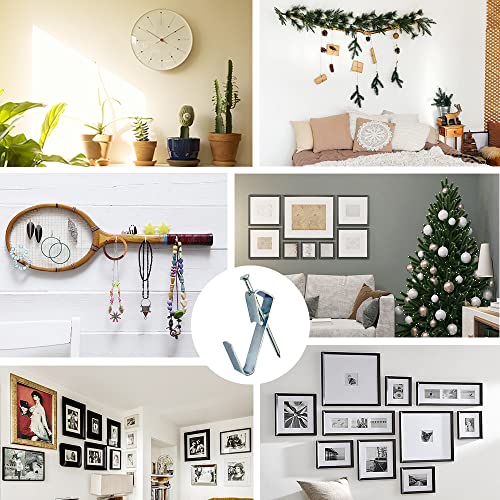 117Pcs Picture Hangers, 3 Size Picture Hooks Including 30/50/100lbs, Picture Hanging Kit, Professional Plaster Picture Hanging Kit for Wooden Wall or Drywall(50 Hangers+ 67 Nails) (Pack of 2) - size: Silver 30-100 lbs (Pack of 2)