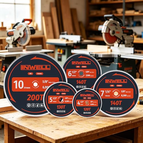 5-1/2-Inch 130 Tooth Plywood, Softwood, OSB Cutting Circular Saw Blade with 5/8"-1/2" Bushing-3 Pack - size: 5-1/2" 130T