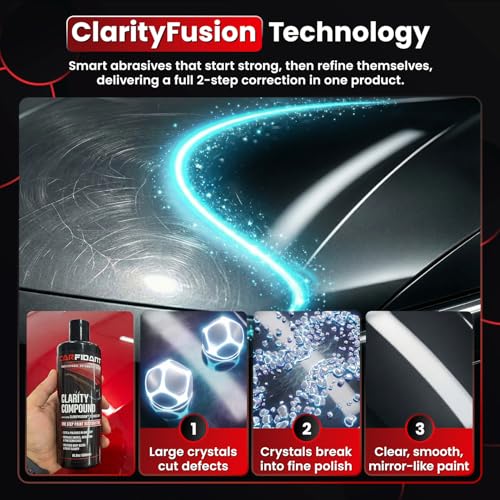 Clarity Compound - Scratch & Swirl Remover for Cars with ClarityFusion Technology - One Step Scratch Remover for Clear Coat & Paint Restoration - Removes Scratches, Swirls & Oxidation - 16 oz - style: Clarity Compound