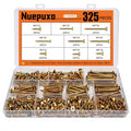 325PCS Wood Screws Assortment Kit, 9 Sizes Phillips Flat Head